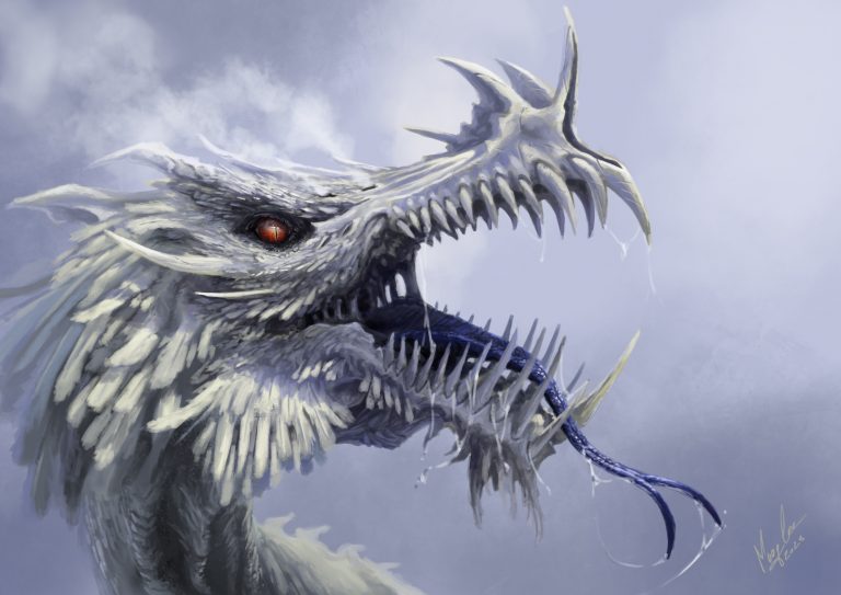 tete de dragon blanc albinos effrayant